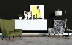 Accent Chairs And Sideboard Set