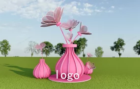 Pink Flower Installation