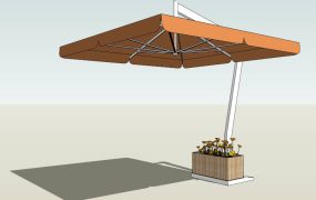 Orange Patio Umbrella with Base