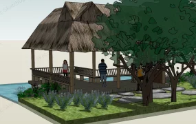 Tropical Thatched Roof Pavilion