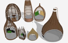 A Set of Birdcage Sofa and Daybed