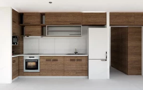 Brown And White Kitchen