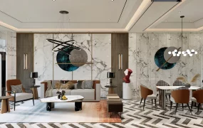 Modern Living Room & Dining Room Combo