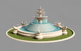 Cast Stone Swan Fountain