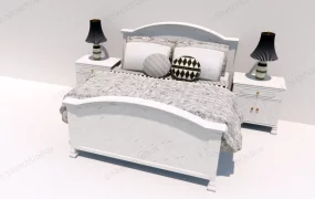 White Bed And Nightstands