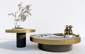 Modern Gold And Black Nesting Coffee Table