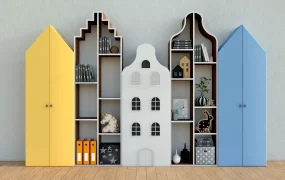 Kids Wardrobe And Bookcase Design