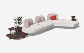 Sectional Sofa and Side Tables