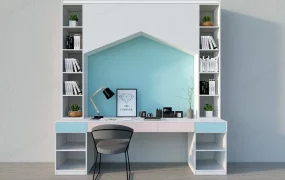 Kids Study Desk With Hutch