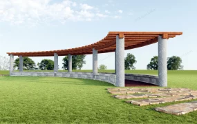 Curved Pergola Walkway