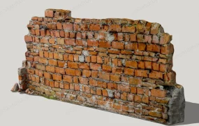 Broken Old Brick Wall