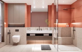 Beautiful Coral Bathroom
