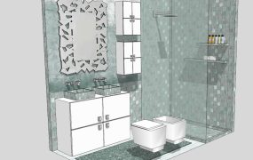Grey and Green Bathroom Idea