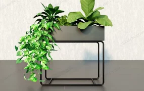 Black Metal Raised Planter