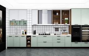Light Green And White Kitchen