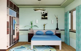 Green And Pink Bedroom