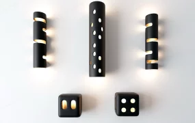 Modern Matte Black Cutout Wall Sconces SketchUp 3D Model