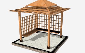 Wooden Trellis Gazebo