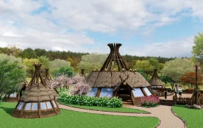 Primitive Village Style Camping Site Design