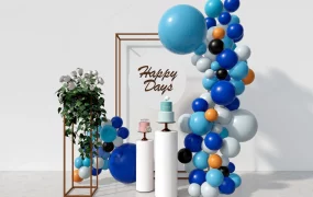 Modern Event Backdrop And Balloon Garland SketchUp 3D Model