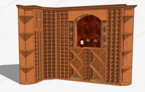 Rustic Wood Corner Wine Rack