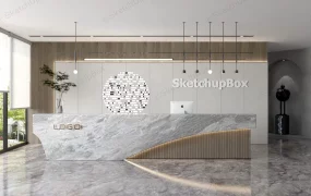 Attractive Reception Counter Design Idea