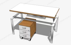 Adjustable Office Desk With Storage