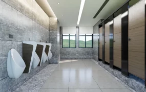Public Male Toilet With Urinals