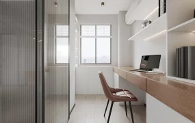 Narrow Home Office Decor Idea