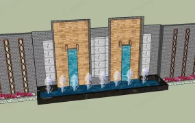 Garden Feature Wall With Fountain