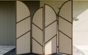 Rattan And Wood Room Dividers Design