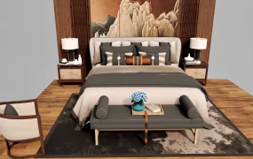 Classic Bed With Accent Wall