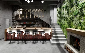 Under Staircase Home Bar Design