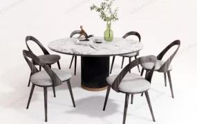 Round Marble Dining Room Set