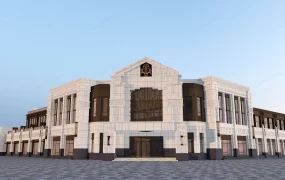 Modern Art Deco Commercial Retail Center Building