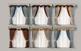 Luxury Traditional Curtain Collection SketchUp 3D Model