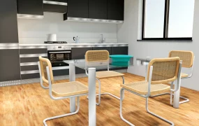 Single Wall Kitchen With Dining Table