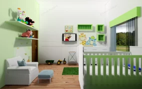 White And Green Baby Nursery Ideas