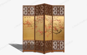 Oriental Style Room Divider Screen