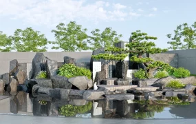 Asian Rock Garden Pond Waterfall