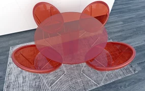 Contemporary Translucent Dining Set