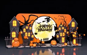Festive Halloween Event Backdrop Display SketchUp 3D Model