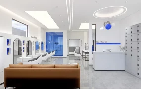 White Hair Salon Interior Design