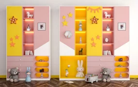 Playful Children's Wardrobe And Storage Cabinets SketchUp 3D Model