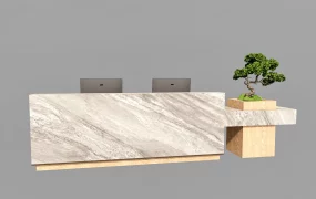 Two Person Marble Reception Desk