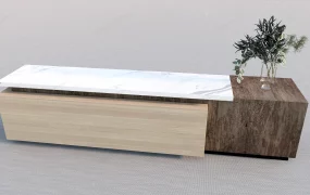 Rustic Wooden Reception Desk