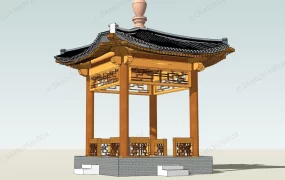 Traditional Chinese Square Pavilion