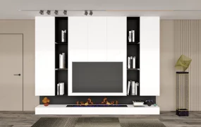 Modern Tv Wall With Fireplace