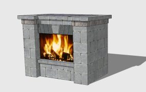 Outdoor Brick Fireplace