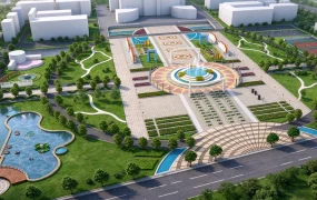 Modern Urban Plaza And Ecological Park Plan SketchUp 3D Model